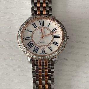 Michele Serein 16 Diamond rose gold watch